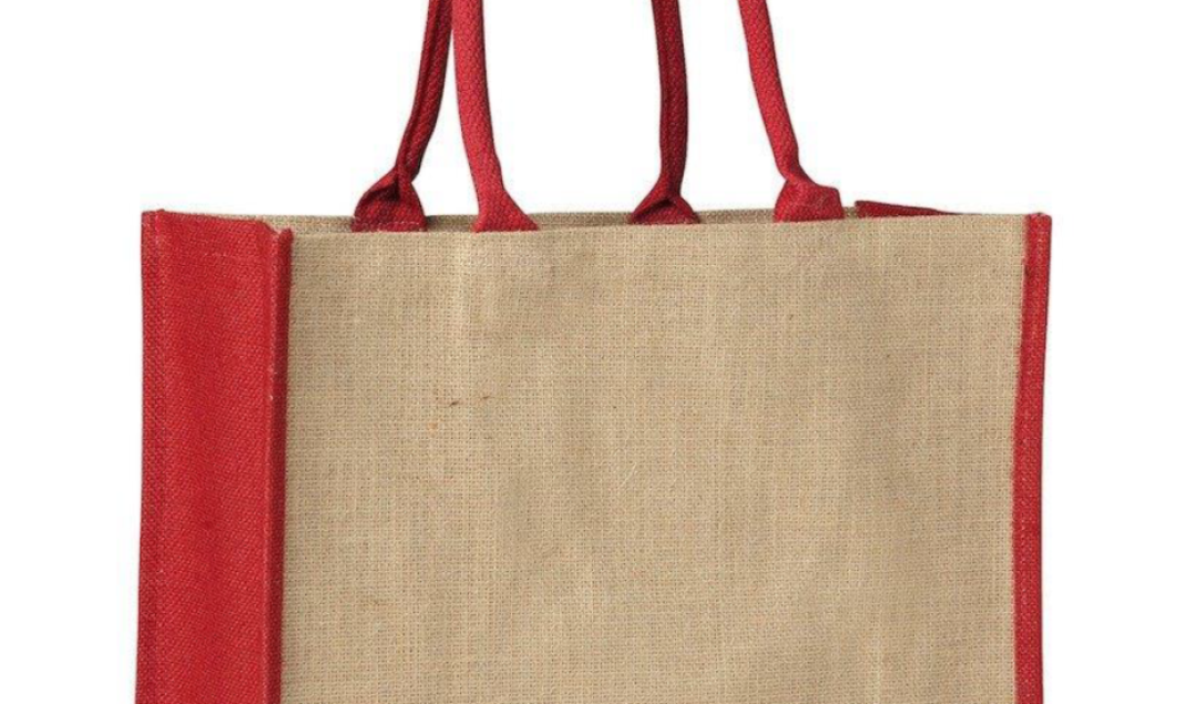 CB21CONTRAST RED LAMINATED JUTE SUPERMARKET BAG