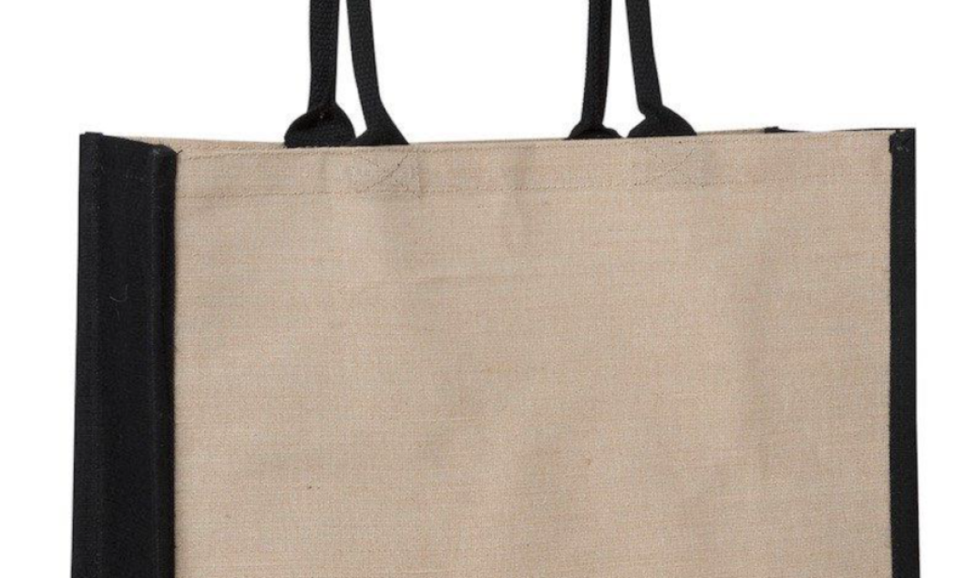 CB17CONTRAST BLACK LAMINATED JUTE SUPER MARKET BAG