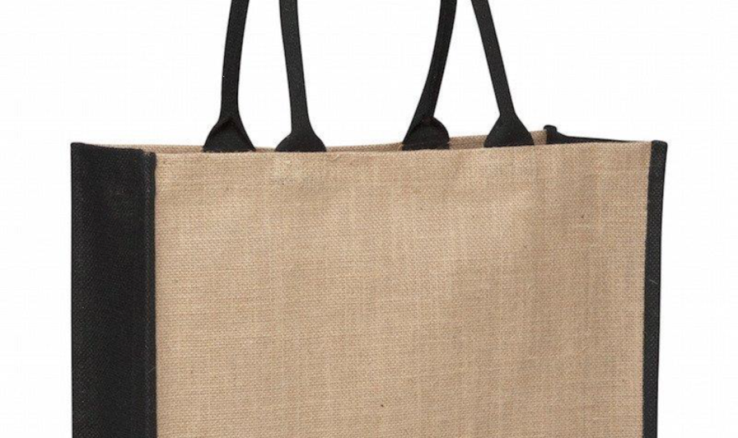 CB25CONTRASTED BLACK LAMINATED JUCO SUPERMARKET BAG